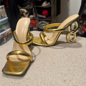 Fashion Nova Gold Strappy Heels